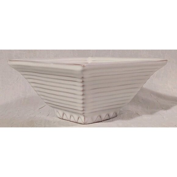 Pottery Bowl Molde Portugal Dish Ribbed Square Decorative Ceramic Geometric 2.5" - Picture 11 of 16